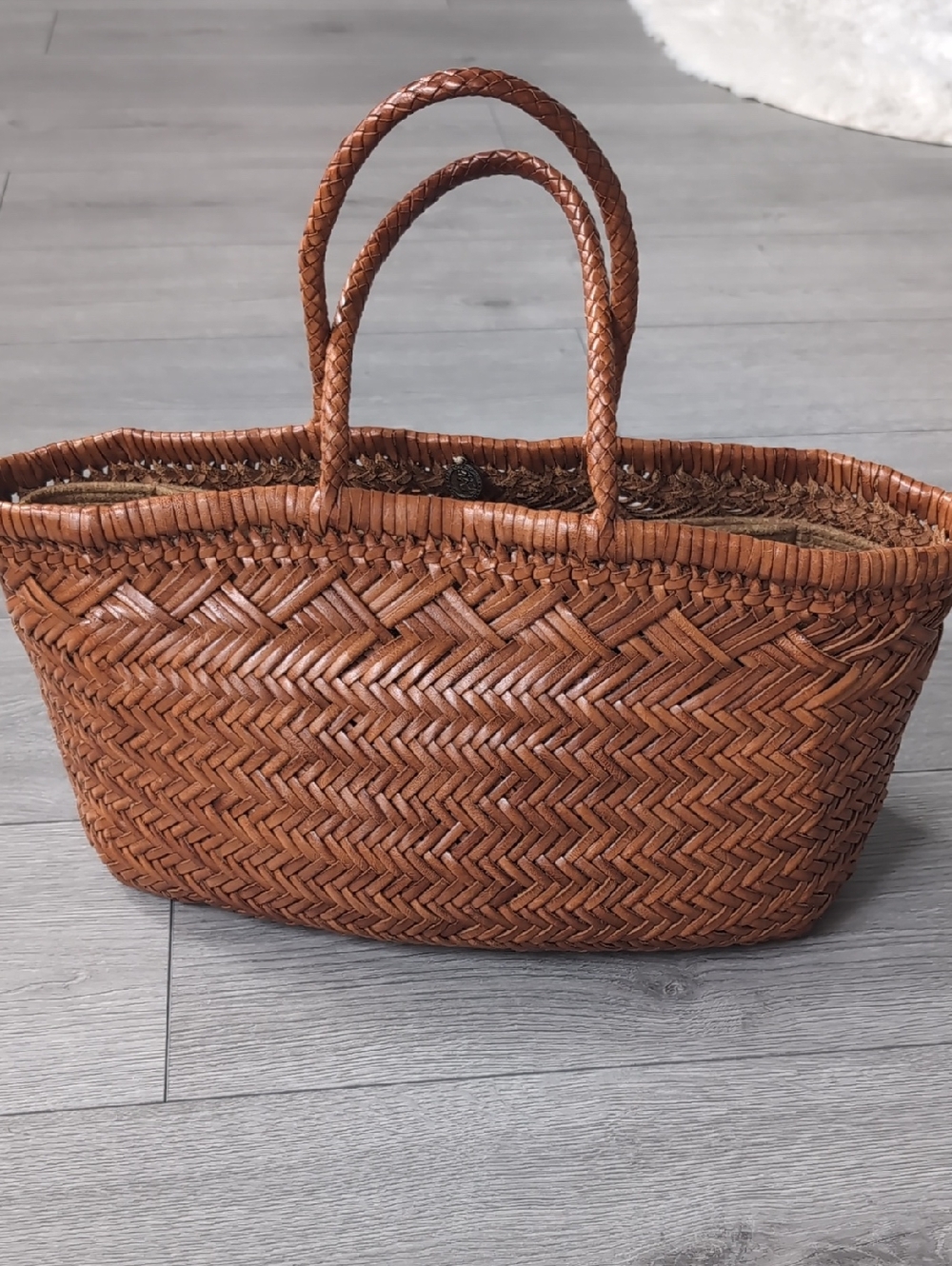 Dragon Diffusion Triple Jump Small Woven Leather Tote - Picture 2 of 16